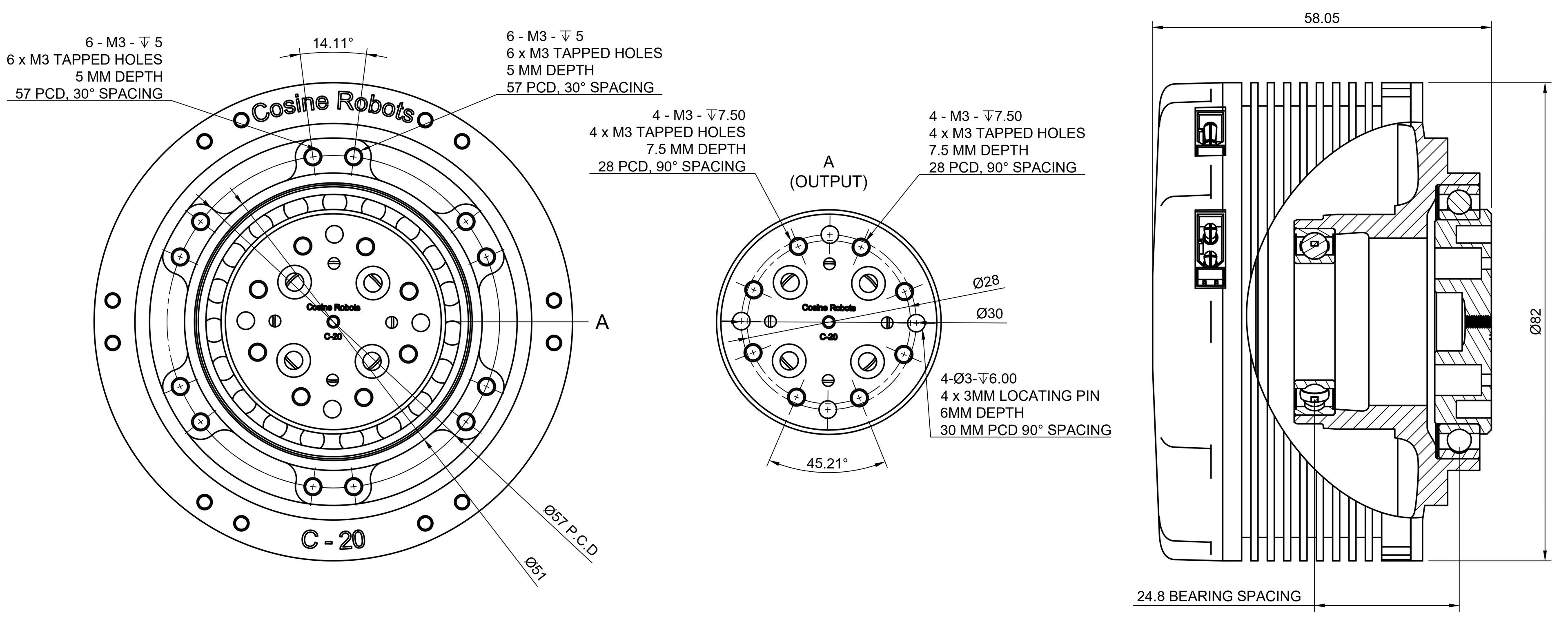 C-20 Cycloidal Actuator drawings